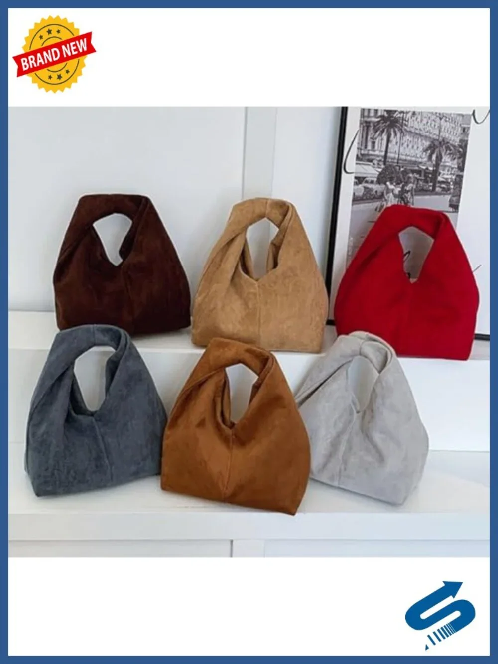 Slouchy Suede Crescent Hobo Crossbody Shoulder Bag Purse